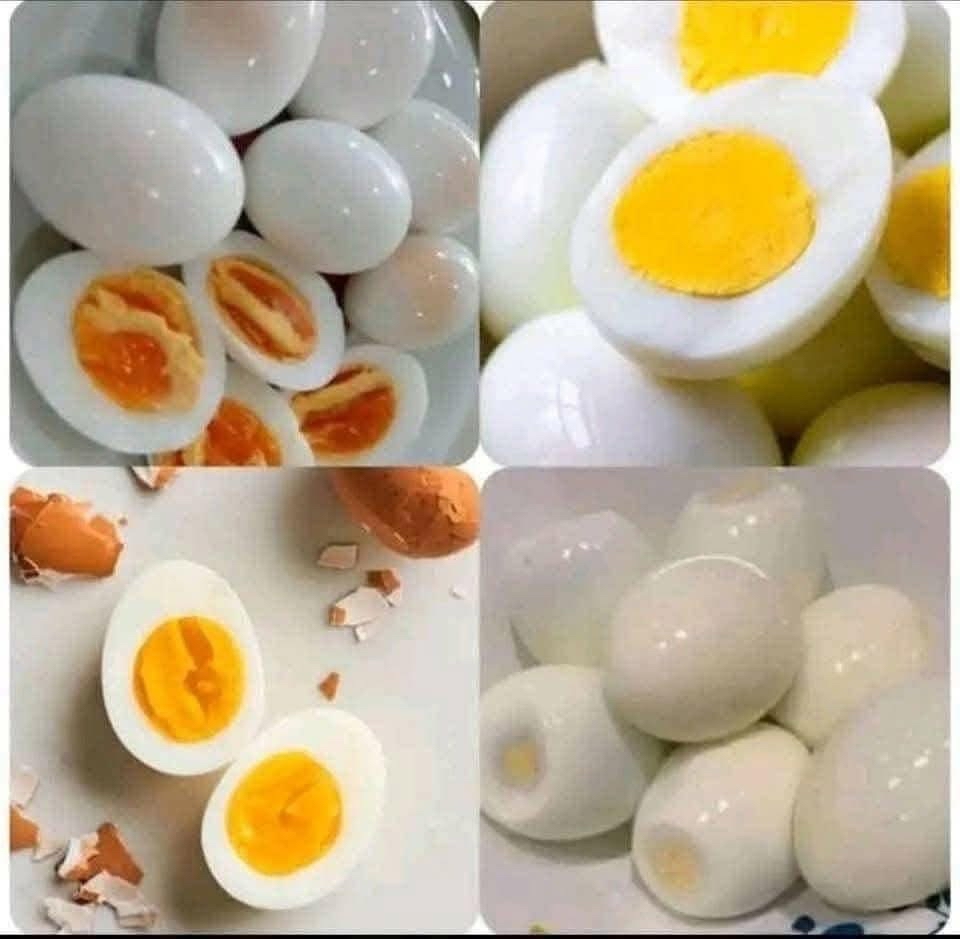 Huevos cocidos en diferentes estados de cocción