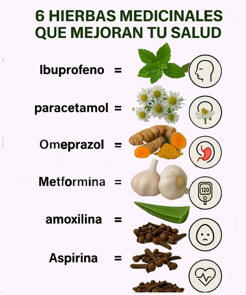 Comparación de hierbas medicinales y medicamentos
