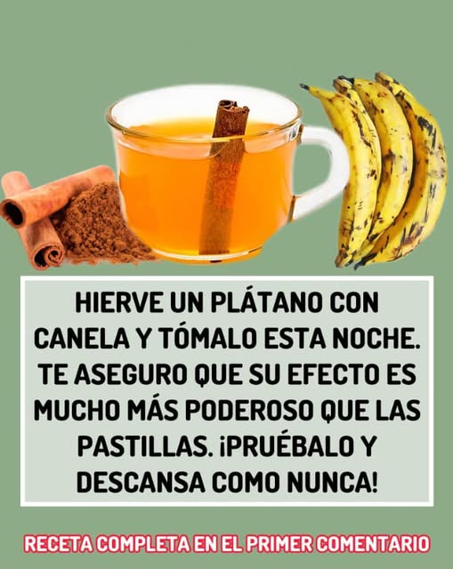 Taza de té de plátano con canela