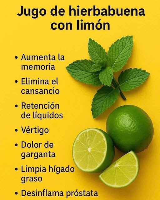 Jugo de hierbabuena con limón