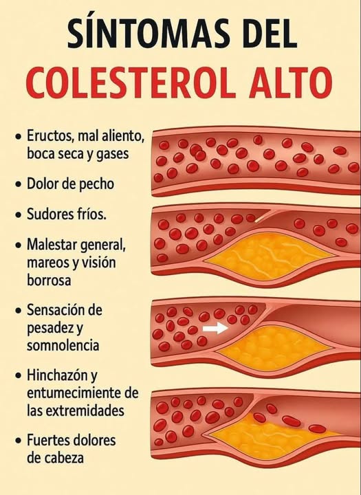 Síntomas del colesterol alto.