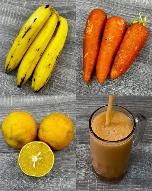 Batido de plátano, zanahoria y naranja