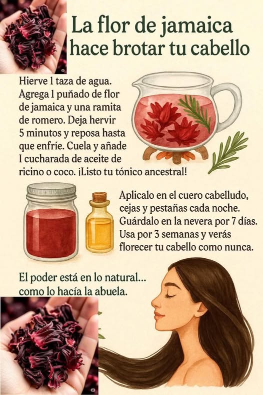 Receta de tónico capilar con flor de Jamaica