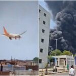 VIDEO | Un avión se estrella en la India con 240 personas a bordo y cae sobre una residencia de médicos