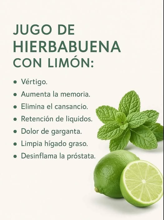 Jugo de hierbabuena con limón