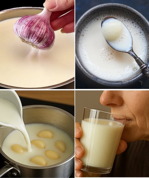 Preparación de leche con ajo