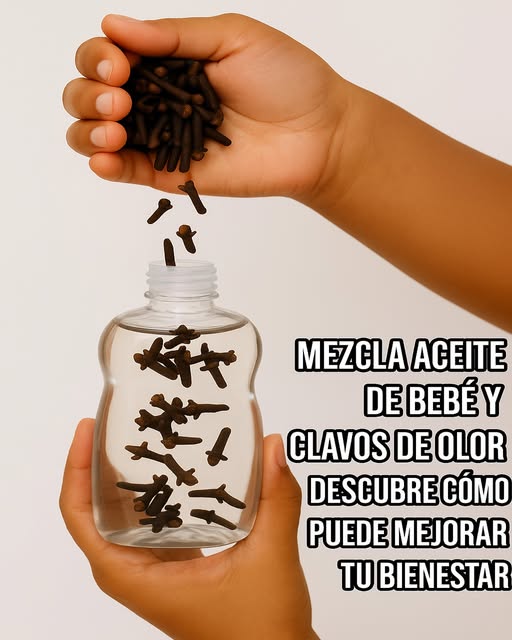Mezcla de aceite de bebé y clavos de olor