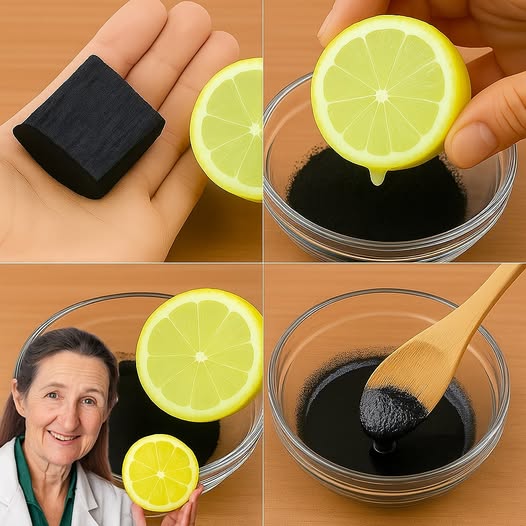 Preparación de mezcla de limón y carbón activado