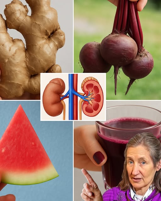 Ingredientes para limpiar los riñones: jengibre, betabel y sandía