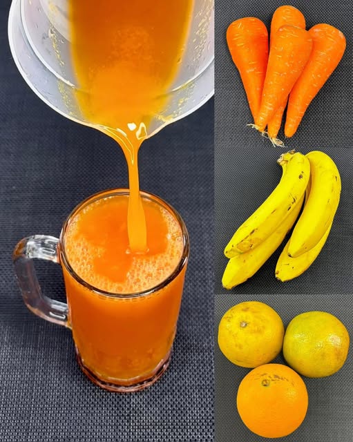 Proceso de elaboración de un jugo natural con zanahorias, plátanos y naranjas