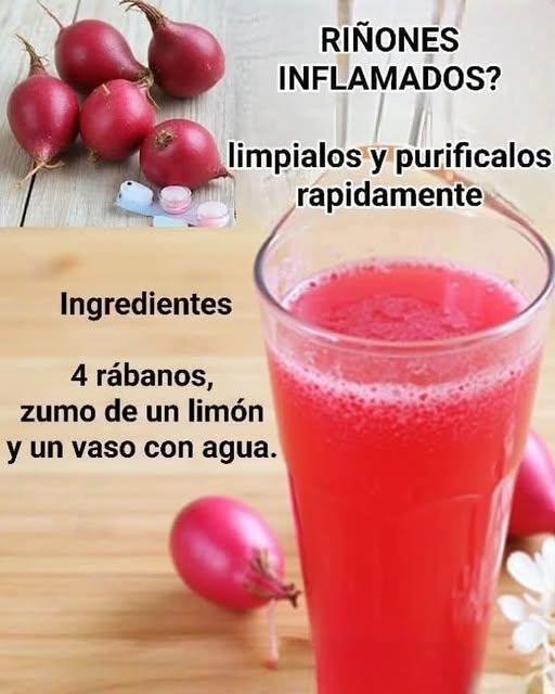 Bebida de rábanos y limón para limpiar riñones
