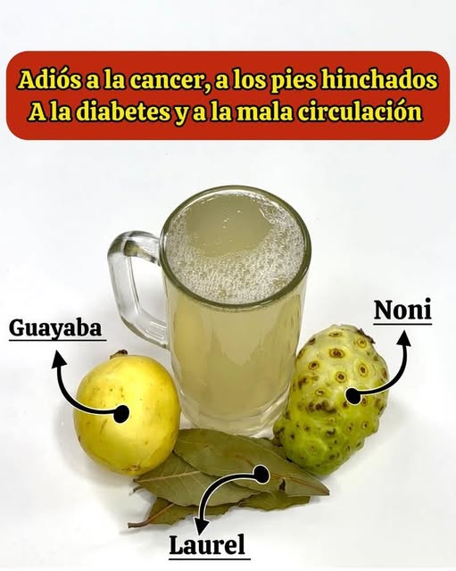 Bebida natural de guayaba y noni