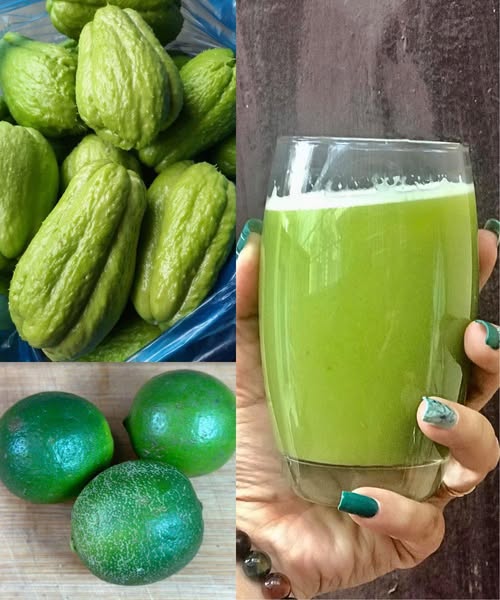Jugo natural de chayote y limón