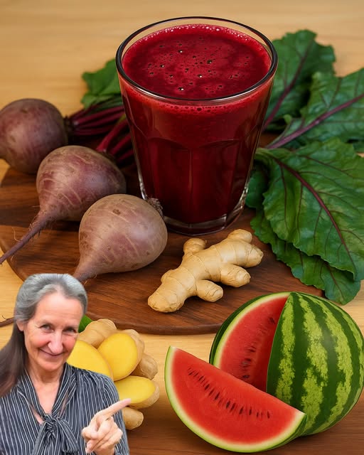 Jugo de Sandía con Zanahoria, Remolacha y Jengibre