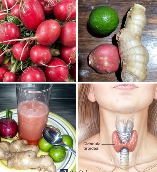 Combinación de rábanos, jengibre y limón