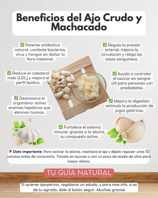 Beneficios del ajo crudo y machacado