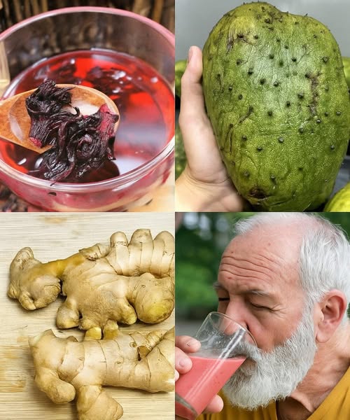 Ingredientes saludables: guanábana, jengibre y té de flor de jamaica
