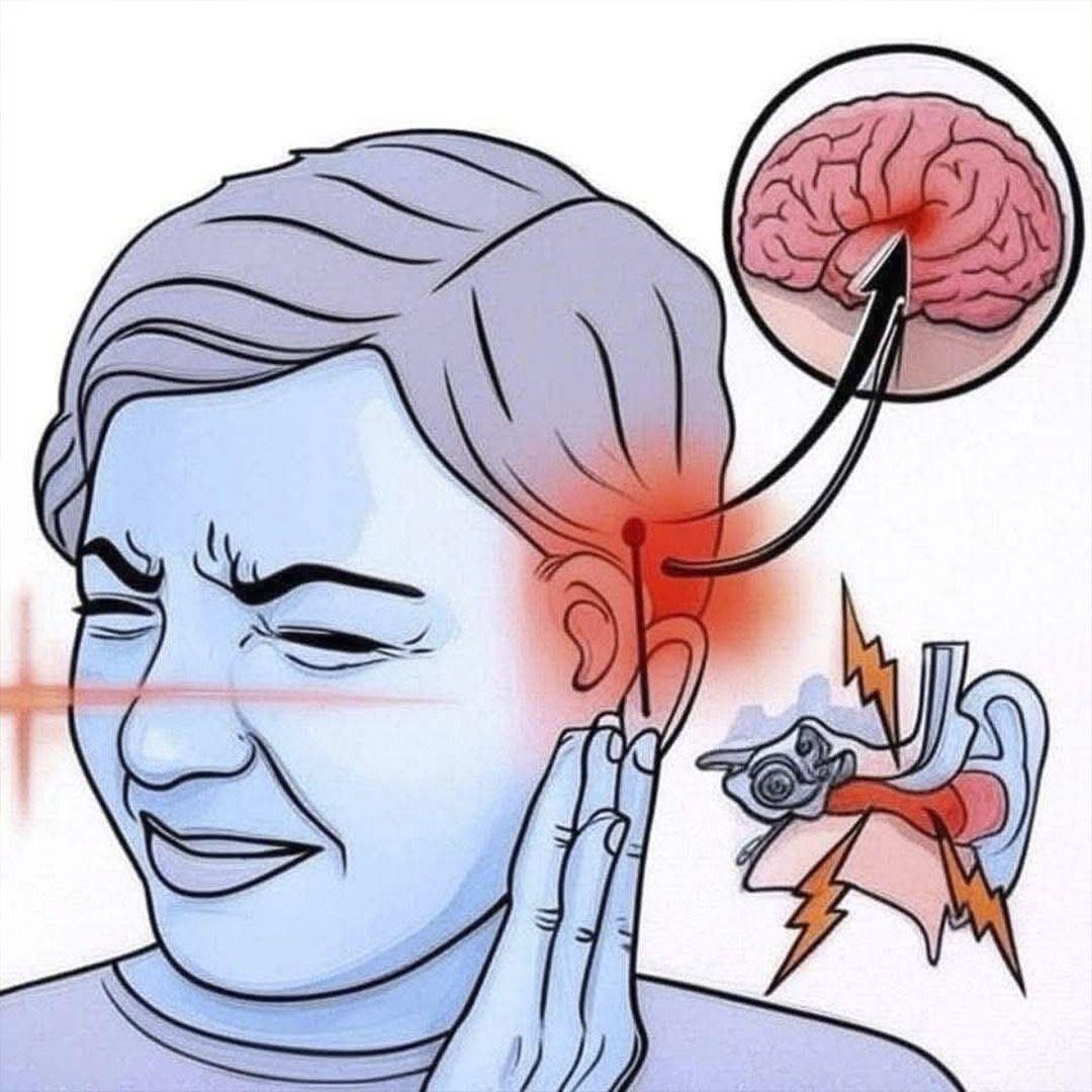 Ilustración sobre el dolor de oídos