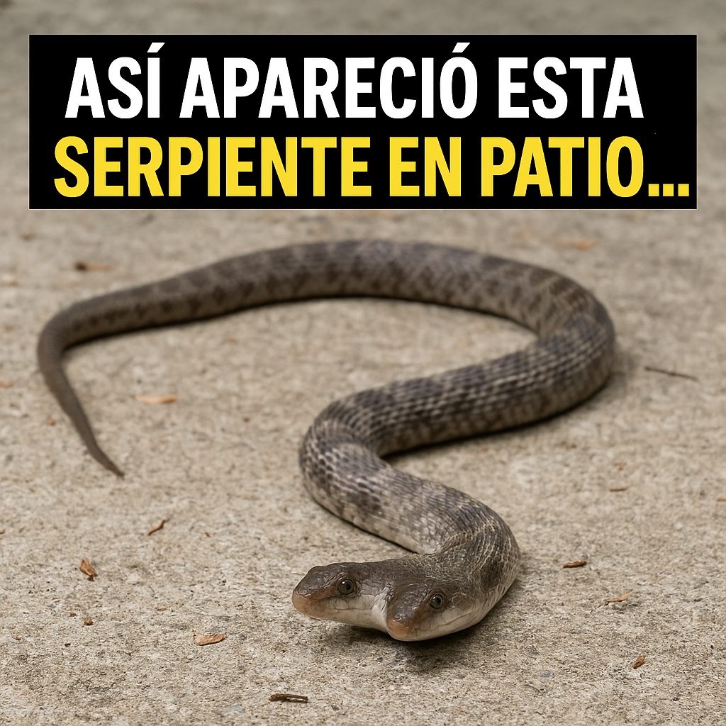 Serpiente de dos cabezas en un patio