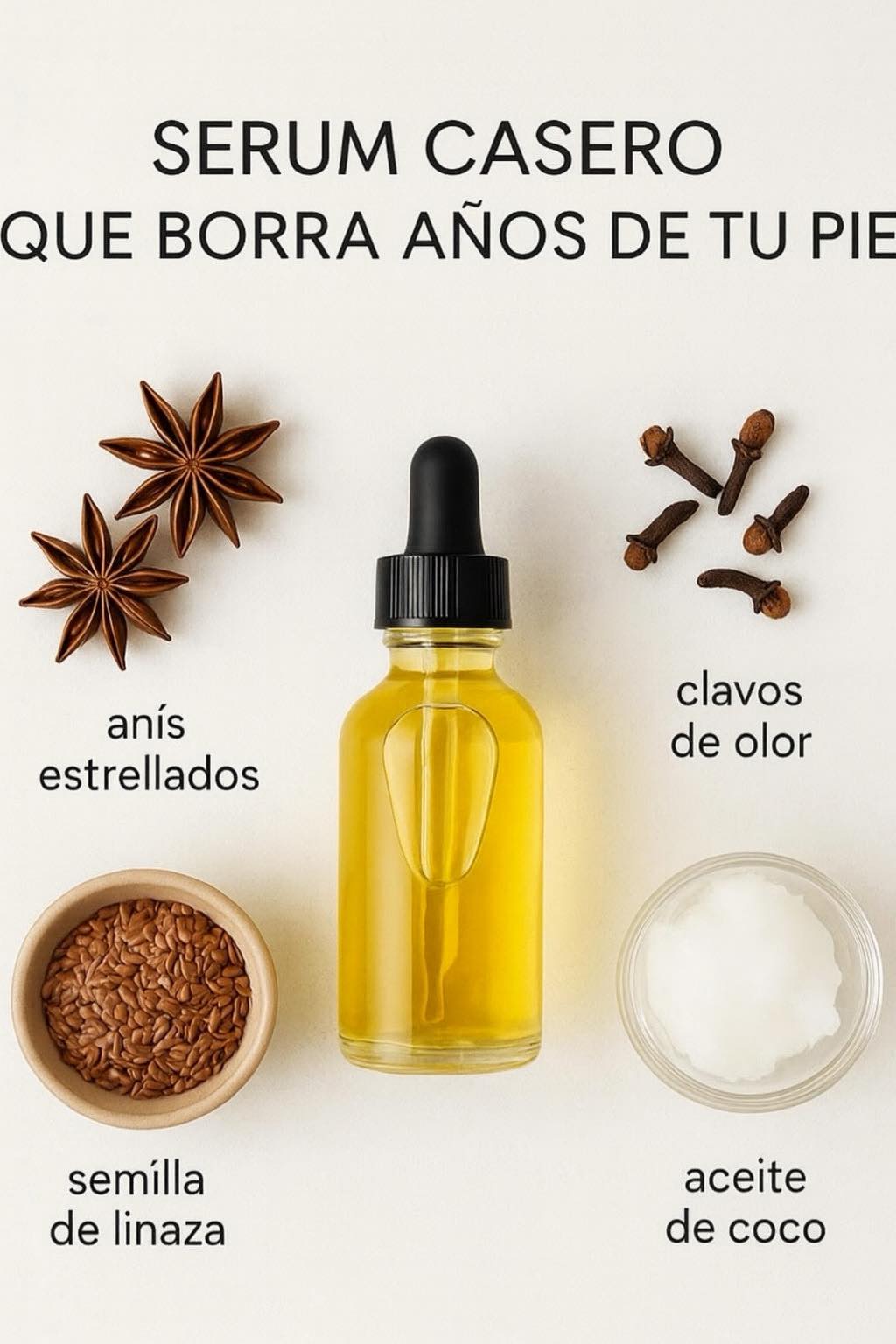 Ingredientes del sérum casero para arrugas