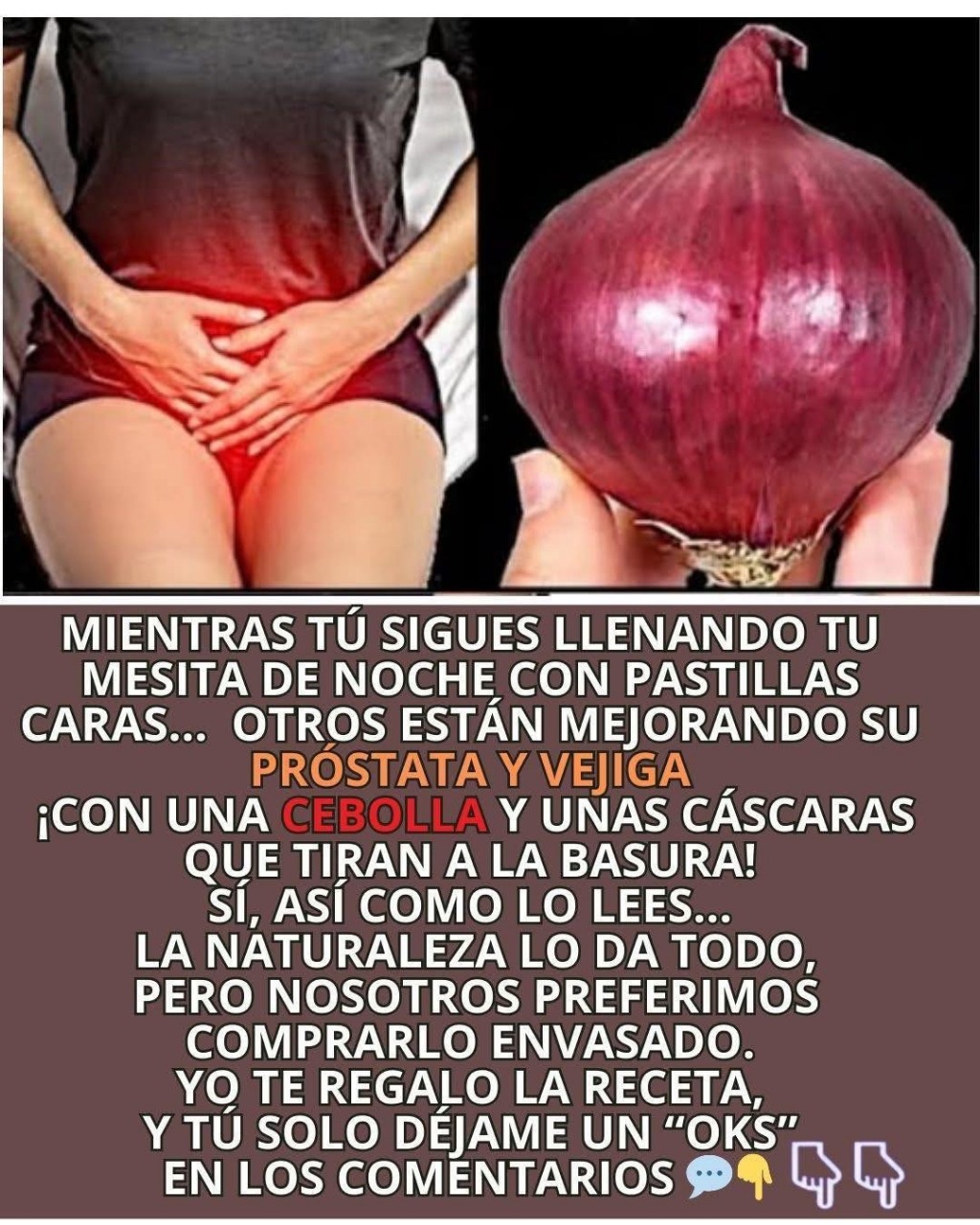 Cuidados naturales para la próstata y la vejiga con cebolla