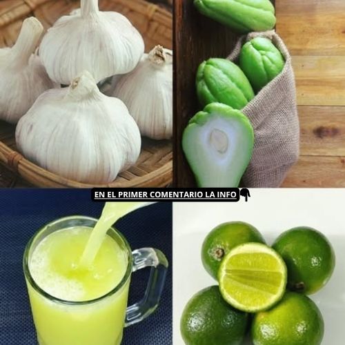 Chayote, ajo y limas