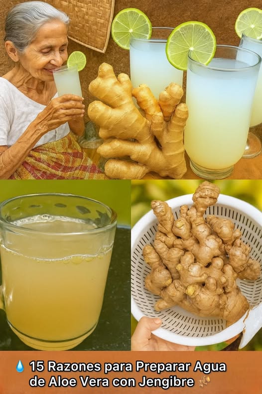 Agua de Aloe Vera con Jengibre