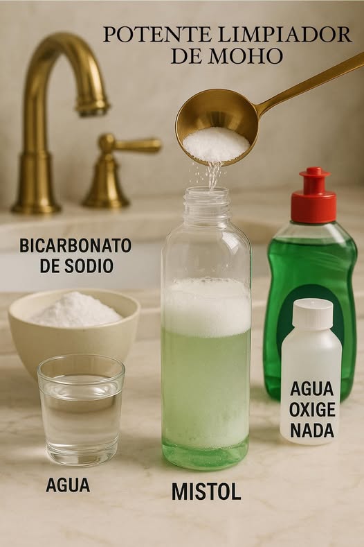 Ingredientes para el limpiador de moho