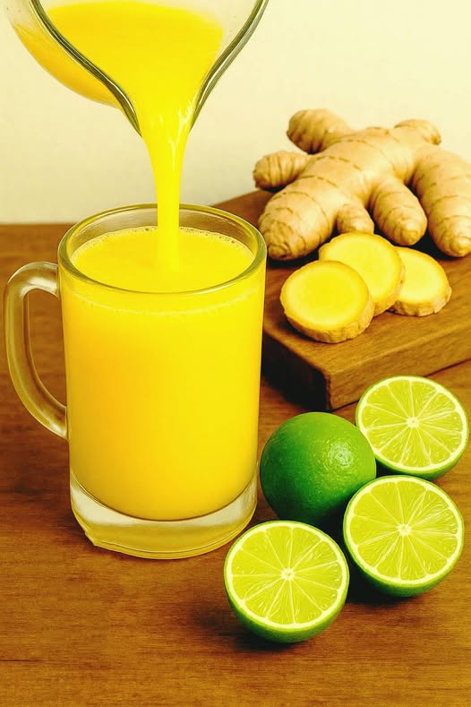 Bebida saludable con limón y jengibre
