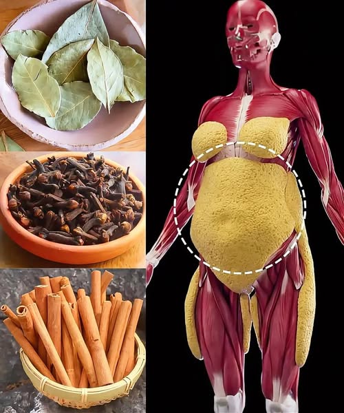 Combinación de hierbas y especias junto a una representación del cuerpo humano