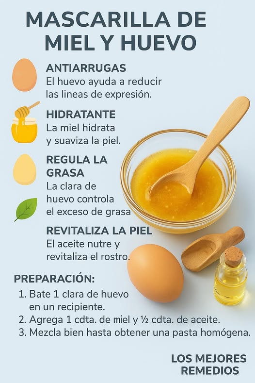 Mascarilla de miel y huevo