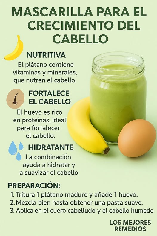 Mascarilla de plátano y huevo