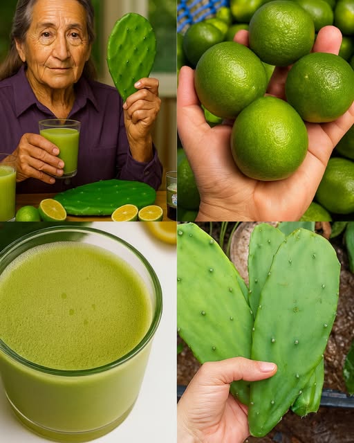 Jugo verde de nopal y limón