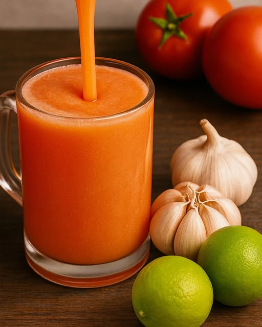 Jugo de tomate, ajo y limón
