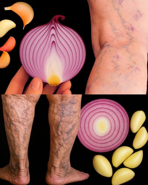 Cebolla morada y ajo para el tratamiento de várices