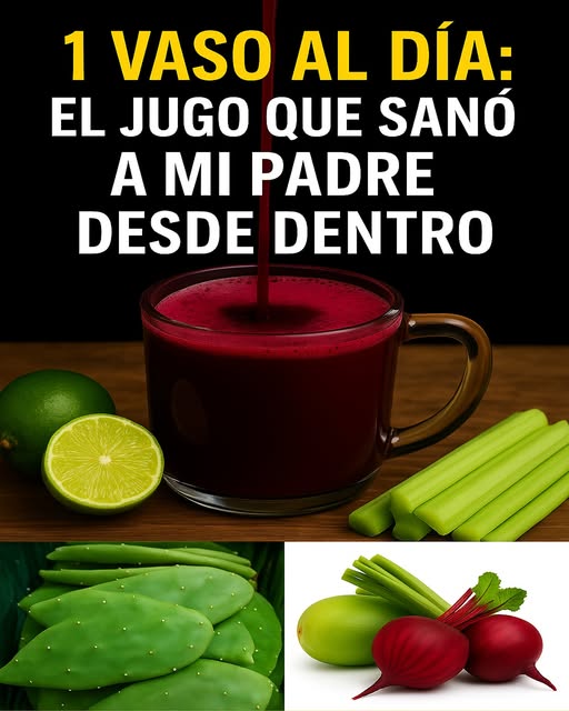 Jugo revitalizante de remolacha, nopal, limón y apio Jugo revitalizante de remolacha, nopal, limón y apio