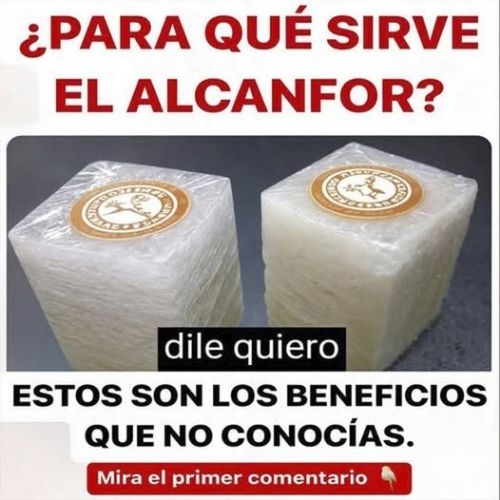 Alcanfor en envase plástico