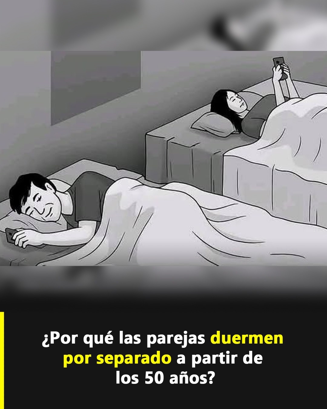 Pareja dormida por separado