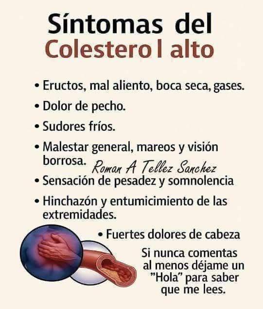 Síntomas del colesterol alto