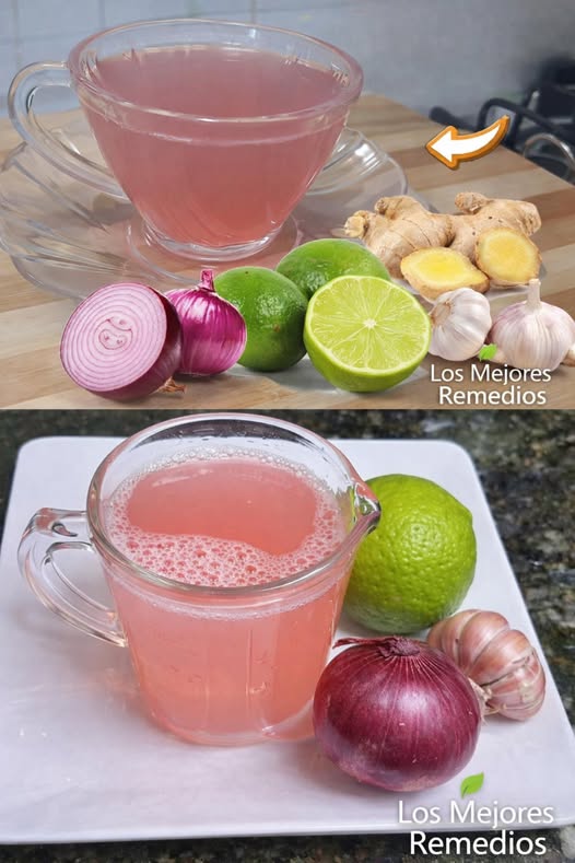 Té Natural de Jengibre, Cebolla Roja, Limón y Ajo