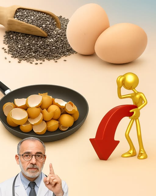 Aceite casero con cáscaras de huevo y semillas de chía