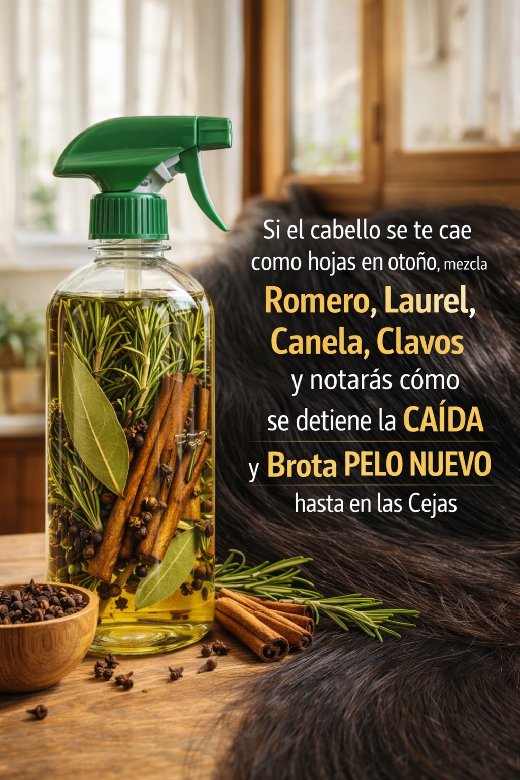 Ingredientes para tónico capilar natural