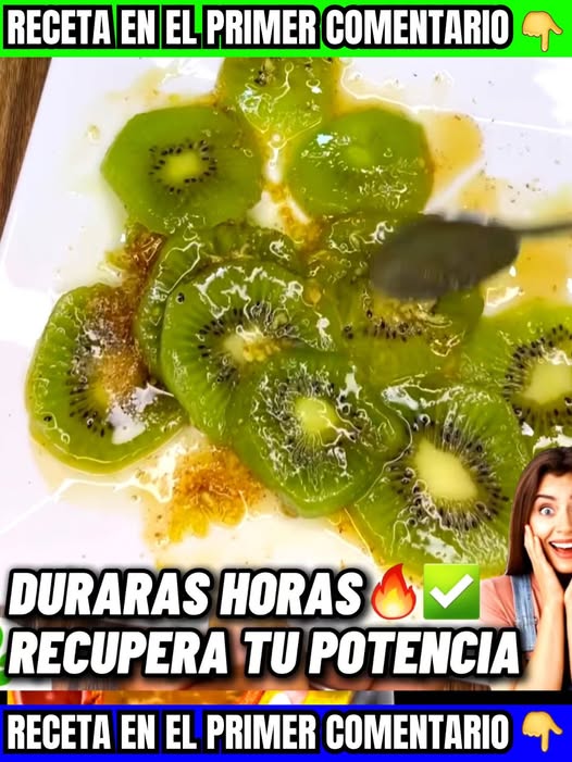 Rodajas de kiwi cubiertas con miel