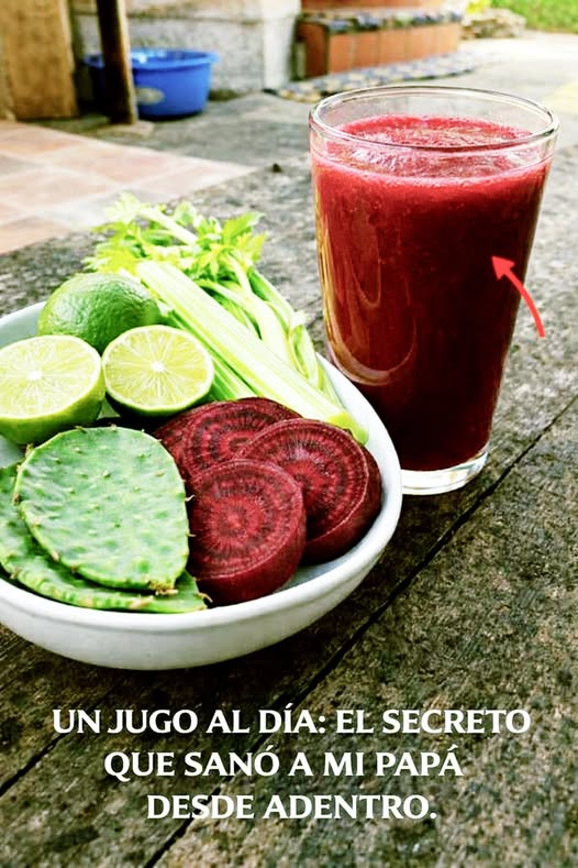 Jugo Natural de Betabel, Nopales, Apio y Limón