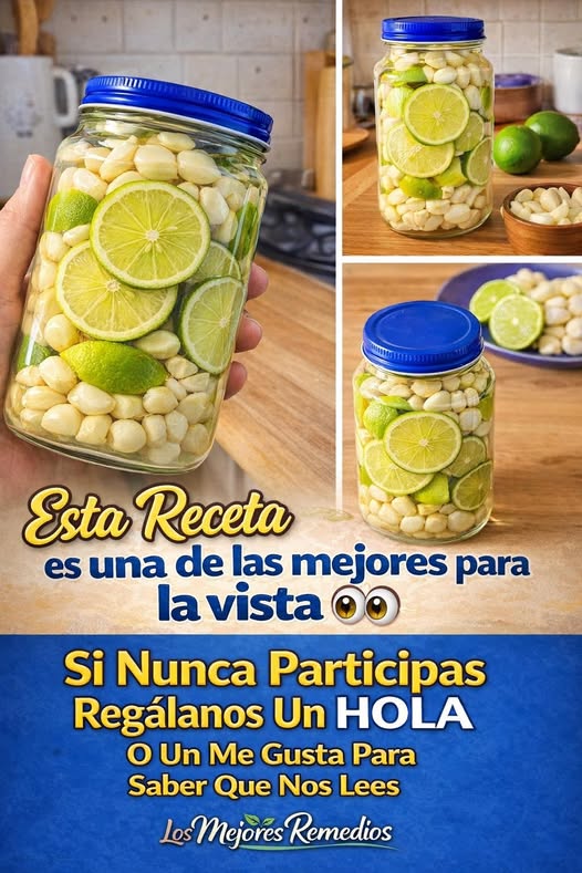 Preparación de limón y ajo para la salud ocular