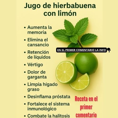 Jugo de hierbabuena con limón