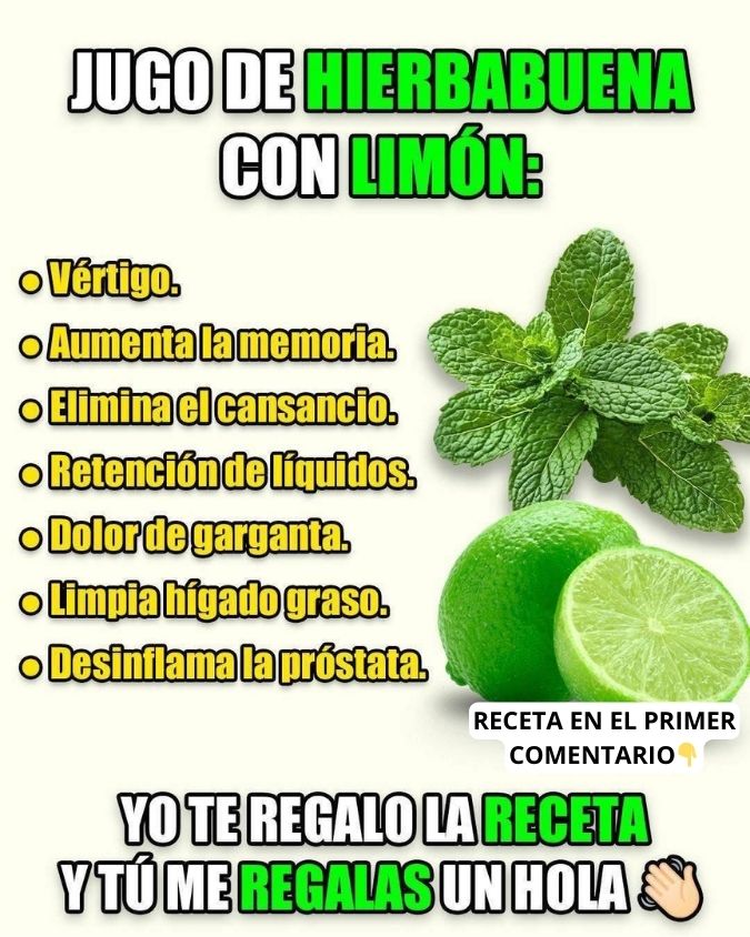 Jugo de hierbabuena y limón