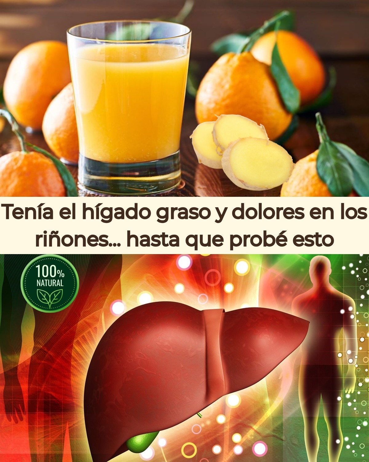 Jugo natural de jengibre y mandarina